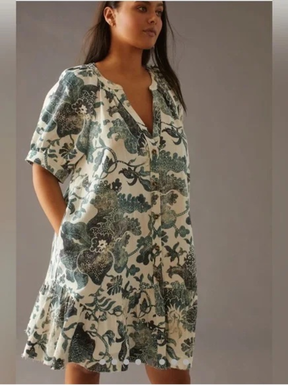 Pilcro Anthropologie Comfy Cotton Linen Blend Dress Size XL Beachy Floral